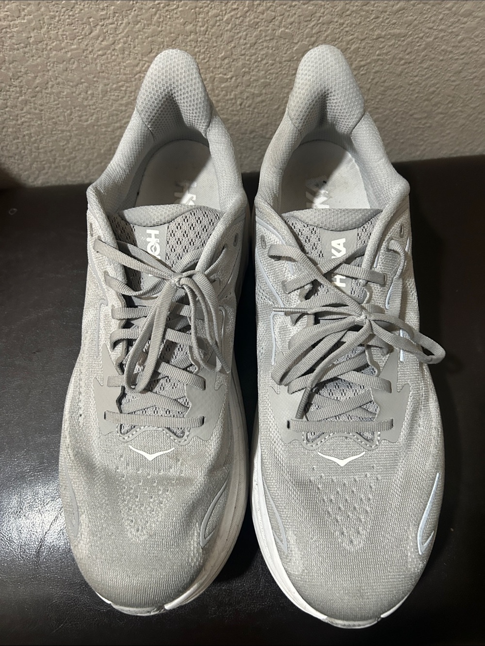 Hoka Men's Light Gray Athletic Running Shoes